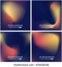 Abstract Creative concept vector multicolored blurred background set. For Web and Mobile Applications, art illustration template design, business infographic and social media, modern decoration.