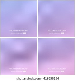 Abstract Creative concept vector multicolored blurred background set. For Web and Mobile Applications, art illustration template design, business infographic and social media, modern decoration.