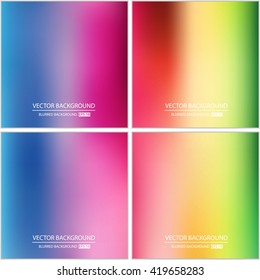 Abstract Creative concept vector multicolored blurred background set. For Web and Mobile Applications, art illustration template design, business infographic and social media, modern decoration.