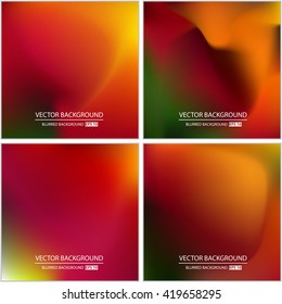 Abstract Creative concept vector multicolored blurred background set. For Web and Mobile Applications, art illustration template design, business infographic and social media, modern decoration.