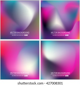 Abstract Creative concept vector multicolored blurred background set. For Web and Mobile Applications, art illustration template design, business infographic and social media, modern decoration.