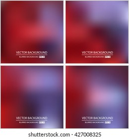 Abstract Creative concept vector multicolored blurred background set. For Web and Mobile Applications, art illustration template design, business infographic and social media, modern decoration.