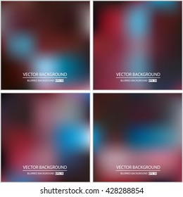 Abstract Creative concept vector multicolored blurred background set. For Web and Mobile Applications, art illustration template design, business infographic and social media, modern decoration.