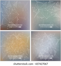 Abstract Creative concept vector multicolored blurred background set. For Web and Mobile Applications, art illustration template design, business infographic and social media, modern decoration.