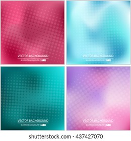 Abstract Creative concept vector multicolored blurred background set. For Web and Mobile Applications, art illustration template design, business infographic and social media, modern decoration.