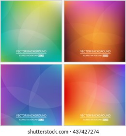 Abstract Creative concept vector multicolored blurred background set. For Web and Mobile Applications, art illustration template design, business infographic and social media, modern decoration.