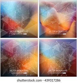 Abstract Creative concept vector multicolored blurred background set. For Web and Mobile Applications, art illustration template design, business infographic and social media, modern decoration.