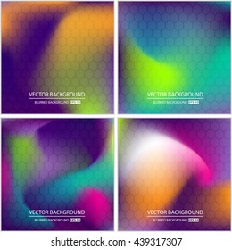 Abstract Creative concept vector multicolored blurred background set. For Web and Mobile Applications, art illustration template design, business infographic and social media, modern decoration.