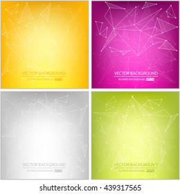 Abstract Creative concept vector multicolored blurred background set. For Web and Mobile Applications, art illustration template design, business infographic and social media, modern decoration.