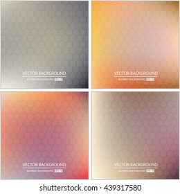 Abstract Creative concept vector multicolored blurred background set. For Web and Mobile Applications, art illustration template design, business infographic and social media, modern decoration.