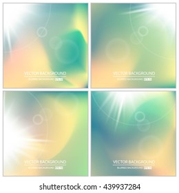 Abstract Creative concept vector multicolored blurred background set. For Web and Mobile Applications, art illustration template design, business infographic and social media, modern decoration.