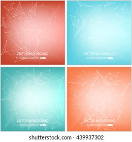 Abstract Creative concept vector multicolored blurred background set. For Web and Mobile Applications, art illustration template design, business infographic and social media, modern decoration.