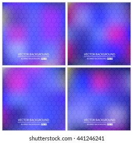 Abstract Creative concept vector multicolored blurred background set. For Web and Mobile Applications, art illustration template design, business infographic and social media, modern decoration.