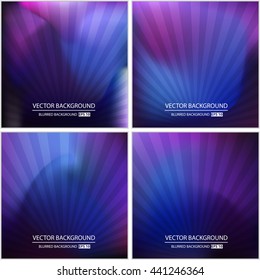 Abstract Creative concept vector multicolored blurred background set. For Web and Mobile Applications, art illustration template design, business infographic and social media, modern decoration.