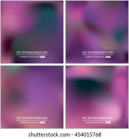 Abstract Creative concept vector multicolored blurred background set. For Web and Mobile Applications, art illustration template design, business infographic and social media, modern decoration.