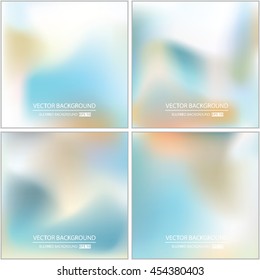 Abstract Creative concept vector multicolored blurred background set. For Web and Mobile Applications, art illustration template design, business infographic and social media, modern decoration.