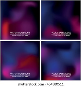 Abstract Creative concept vector multicolored blurred background set. For Web and Mobile Applications, art illustration template design, business infographic and social media, modern decoration.
