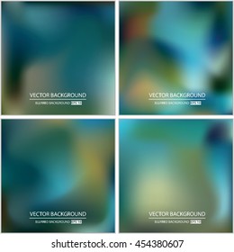 Abstract Creative concept vector multicolored blurred background set. For Web and Mobile Applications, art illustration template design, business infographic and social media, modern decoration.