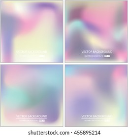 Abstract creative concept vector multicolored blurred background set. For web and mobile app, art illustration template design, business infographic and social media, modern decoration.