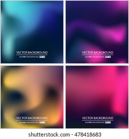 Abstract Creative concept vector multicolored blurred background set. For Web and Mobile Applications, art illustration template design, business infographic and social media, modern decoration.