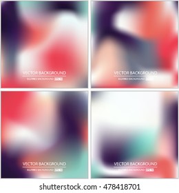 Abstract Creative concept vector multicolored blurred background set. For Web and Mobile Applications, art illustration template design, business infographic and social media, modern decoration.
