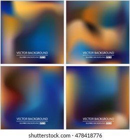 Abstract Creative concept vector multicolored blurred background set. For Web and Mobile Applications, art illustration template design, business infographic and social media, modern decoration.