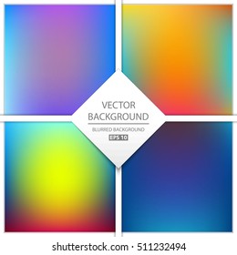 Abstract Creative concept vector multicolored blurred background set. For Web and Mobile Applications, art illustration template design, business infographic and social media, modern decoration.