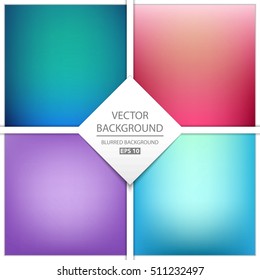 Abstract Creative concept vector multicolored blurred background set. For Web and Mobile Applications, art illustration template design, business infographic and social media, modern decoration.