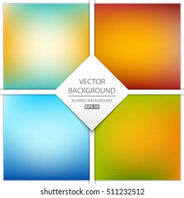 Abstract Creative concept vector multicolored blurred background set. For Web and Mobile Applications, art illustration template design, business infographic and social media, modern decoration.