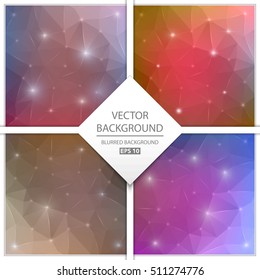 Abstract Creative concept vector multicolored blurred background set. For Web and Mobile Applications, art illustration template design, business infographic and social media, modern decoration.