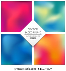 Abstract Creative concept vector multicolored blurred background set. For Web and Mobile Applications, art illustration template design, business infographic and social media, modern decoration.