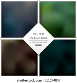 Abstract Creative concept vector multicolored blurred background set. For Web and Mobile Applications, art illustration template design, business infographic and social media, modern decoration.