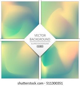 Abstract Creative concept vector multicolored blurred background set. For Web and Mobile Applications, art illustration template design, business infographic and social media, modern decoration.