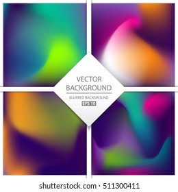 Abstract Creative concept vector multicolored blurred background set. For Web and Mobile Applications, art illustration template design, business infographic and social media, modern decoration.