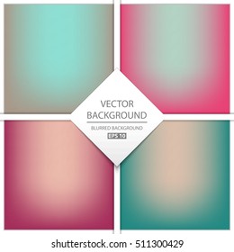 Abstract Creative concept vector multicolored blurred background set. For Web and Mobile Applications, art illustration template design, business infographic and social media, modern decoration.