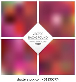 Abstract Creative concept vector multicolored blurred background set. For Web and Mobile Applications, art illustration template design, business infographic and social media, modern decoration.