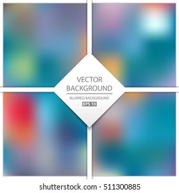 Abstract Creative concept vector multicolored blurred background set. For Web and Mobile Applications, art illustration template design, business infographic and social media, modern decoration.