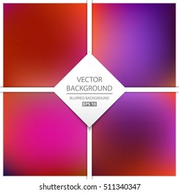 Abstract Creative concept vector multicolored blurred background set. For Web and Mobile Applications, art illustration template design, business infographic and social media, modern decoration.