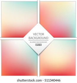 Abstract Creative concept vector multicolored blurred background set. For Web and Mobile Applications, art illustration template design, business infographic and social media, modern decoration.
