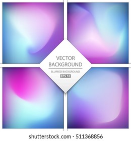 Abstract Creative concept vector multicolored blurred background set. For Web and Mobile Applications, art illustration template design, business infographic and social media, modern decoration.