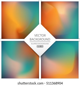 Abstract Creative concept vector multicolored blurred background set. For Web and Mobile Applications, art illustration template design, business infographic and social media, modern decoration.