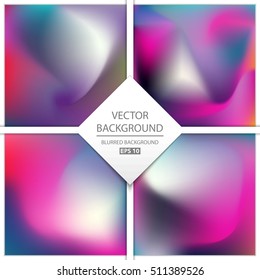 Abstract Creative concept vector multicolored blurred background set. For Web and Mobile Applications, art illustration template design, business infographic and social media, modern decoration.