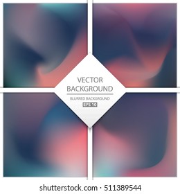 Abstract Creative concept vector multicolored blurred background set. For Web and Mobile Applications, art illustration template design, business infographic and social media, modern decoration.
