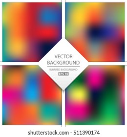 Abstract Creative concept vector multicolored blurred background set. For Web and Mobile Applications, art illustration template design, business infographic and social media, modern decoration.