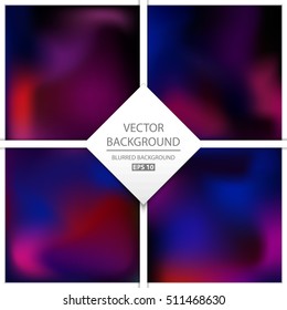 Abstract Creative concept vector multicolored blurred background set. For Web and Mobile Applications, art illustration template design, business infographic and social media, modern decoration.