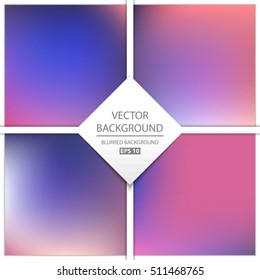 Abstract Creative concept vector multicolored blurred background set. For Web and Mobile Applications, art illustration template design, business infographic and social media, modern decoration.
