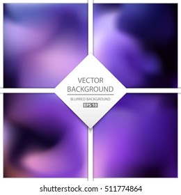 Abstract Creative concept vector multicolored blurred background set. For Web and Mobile Applications, art illustration template design, business infographic and social media, modern decoration.