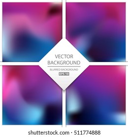 Abstract Creative concept vector multicolored blurred background set. For Web and Mobile Applications, art illustration template design, business infographic and social media, modern decoration.