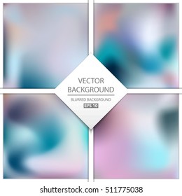 Abstract Creative concept vector multicolored blurred background set. For Web and Mobile Applications, art illustration template design, business infographic and social media, modern decoration.
