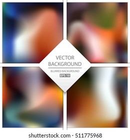 Abstract Creative concept vector multicolored blurred background set. For Web and Mobile Applications, art illustration template design, business infographic and social media, modern decoration.